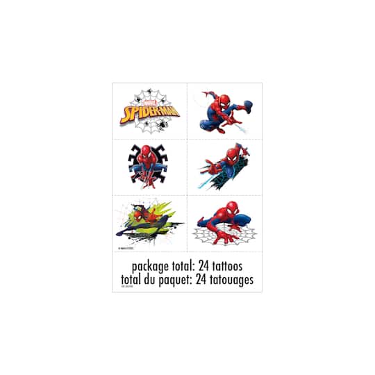 Michaels, Spider-Man Temporary Tattoos, 24ct. – Category: Party Favors